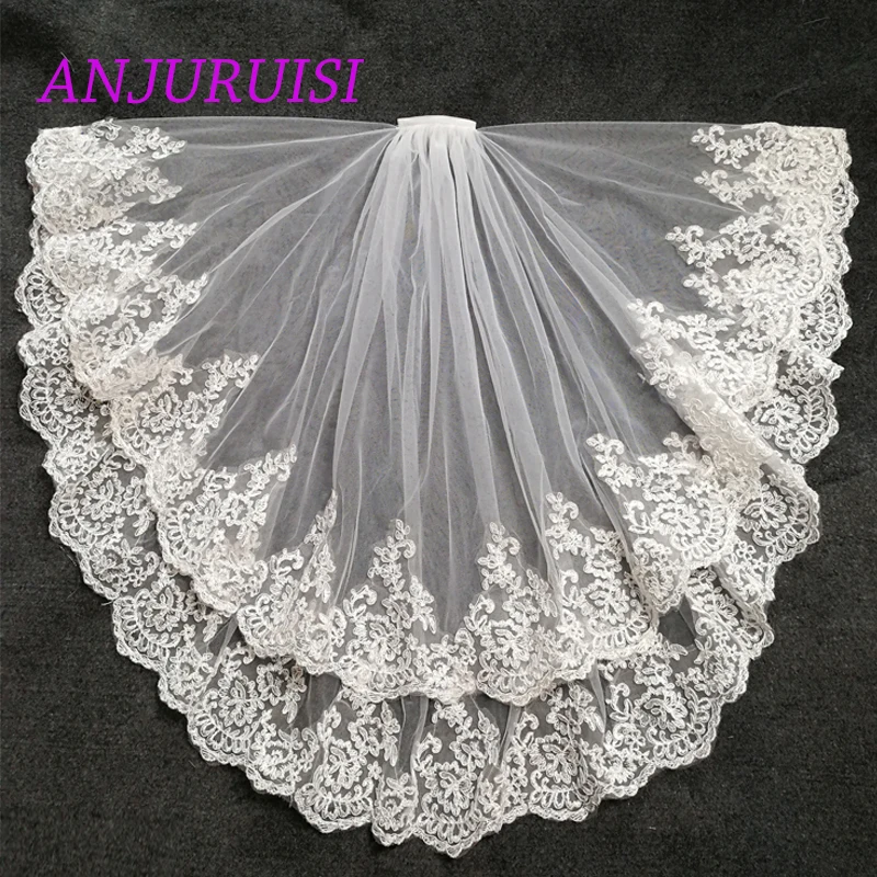 ANJURUISI Shoulder Length Veil Lace Edge Two Layer Wedding Veil 2019 White Tulle veu de noiva Bridal Accessories With Metal Comb
ANJURUISI Shoulder Length Veil Lace Edge Two Layer Wedding Veil 2019 White Tulle veu de noiva Bridal Accessories With Metal Comb