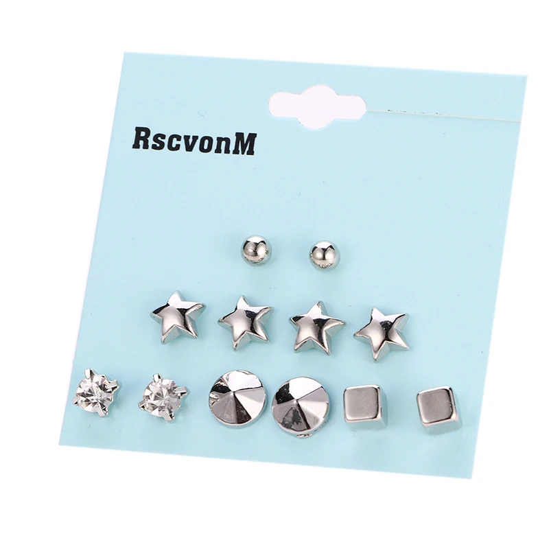 RscvonM Fashion Silver Color Big Earrings Set Earrings Jewelry Rhinestone Stud Earrings Mother's Day Gift For Women
RscvonM Fashion Silver Color Big Earrings Set Earrings Jewelry Rhinestone Stud Earrings Mother's Day Gift For Women