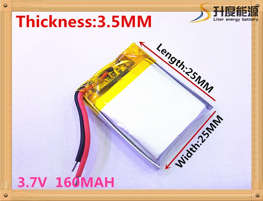 MP3 MP4 3.7V lithium Tablet polymer battery 352424 352525 160MAH MP3 MP4 MP5 small toys GPS
MP3 MP4 3.7V lithium Tablet polymer battery 352424 352525 160MAH MP3 MP4 MP5 small toys GPS