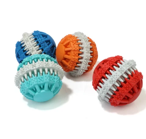 

Natural Rubber Clean Teeth Dog Toys Training Molar Hide Food Resistance Bite Balls Pets Chew Toy Dogs Contrast Color Products