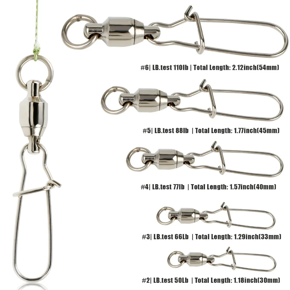 Sougayilang 50Pcs/Lot Fishing Connector Pin Bearing Rolling Fishing Swivel Stainless with Snap Fishhook Lure Tackle Accessories
Sougayilang 50Pcs/Lot Fishing Connector Pin Bearing Rolling Fishing Swivel Stainless with Snap Fishhook Lure Tackle Accessories