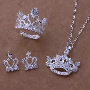 AS056 925 sterling silver wholesale crown Jewelry Sets Earring 234 + Necklace 295 + Ring 285 /beyajwfa acyaiufa
AS056 925 sterling silver wholesale crown Jewelry Sets Earring 234 + Necklace 295 + Ring 285 /beyajwfa acyaiufa