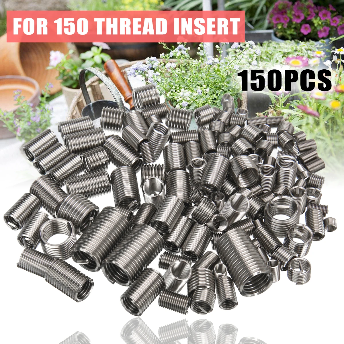 150PCS Aluminum Thread Insert Kit M3 M4 M5 M6 M8 Rivet Nuts Repair Tools BU 150PCS Aluminum Thread Insert Kit M3 M4 M5 M6 M8 Rivet Nuts Repair Tools BU