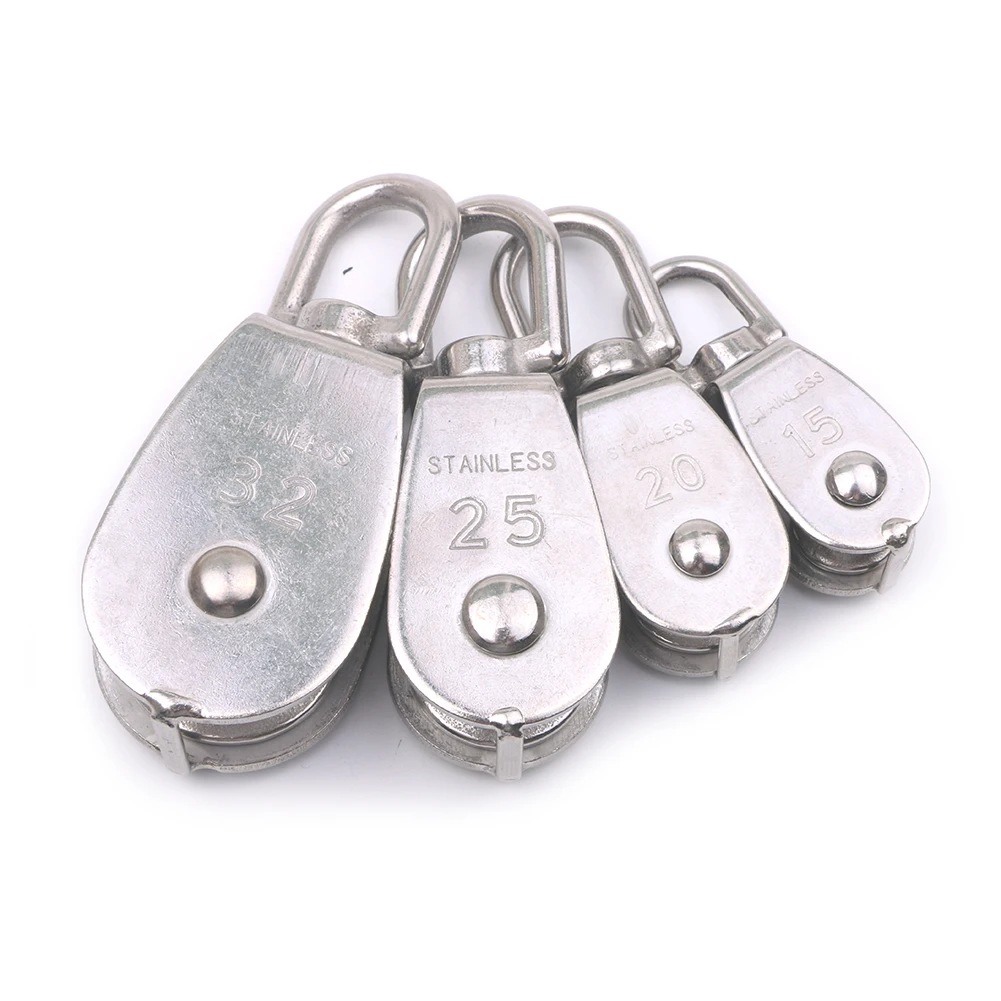 Stainless Steel Single Sheave Wheel Swivel Eye Rope Fixed Pulley Lifting Loading 35-250KG M15 M20 M25 M32
Stainless Steel Single Sheave Wheel Swivel Eye Rope Fixed Pulley Lifting Loading 35-250KG M15 M20 M25 M32
