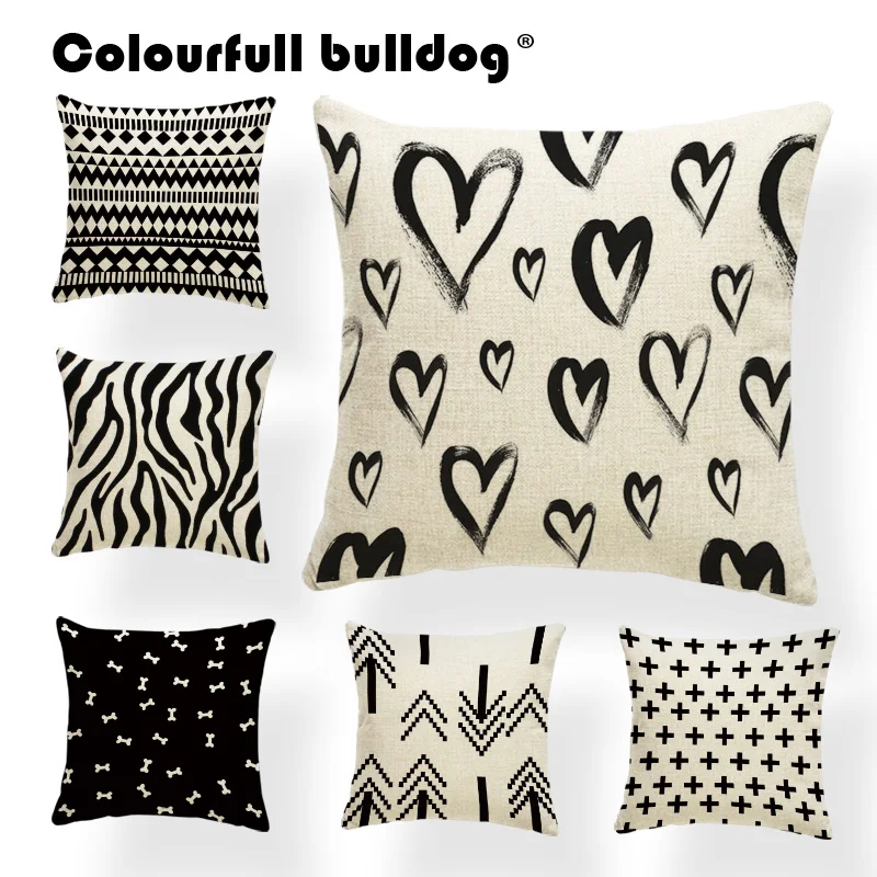 Geometry Cushion Cover Love Pillow Cushion Case Beige Chair For Sofa Black Arrow Throw Pillows Checkered 45Cm Burlap Customized
Geometry Cushion Cover Love Pillow Cushion Case Beige Chair For Sofa Black Arrow Throw Pillows Checkered 45Cm Burlap Customized