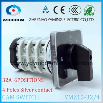 Rotary switch YMZ12-32/4 electrical Combination Changeover cam switch 32A 4 pole 0-6 position sliver contacts high voltage
Rotary switch YMZ12-32/4 electrical Combination Changeover cam switch 32A 4 pole 0-6 position sliver contacts high voltage
