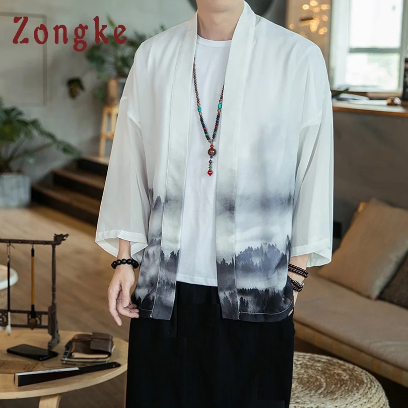 Zongke Chinese Landscape Kimono Men Japanese Kimono Cardigan Harajuku Kimono Shirt Men Streetwear Hawaiian Shirt Men 5XL 2019
Zongke Chinese Landscape Kimono Men Japanese Kimono Cardigan Harajuku Kimono Shirt Men Streetwear Hawaiian Shirt Men 5XL 2019