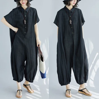 Large Big Size Literature Jumpsuits Art Loose One Piece Pants Casual Combinaison Femme Button Overalls Female Summer
Large Big Size Literature Jumpsuits Art Loose One Piece Pants Casual Combinaison Femme Button Overalls Female Summer
