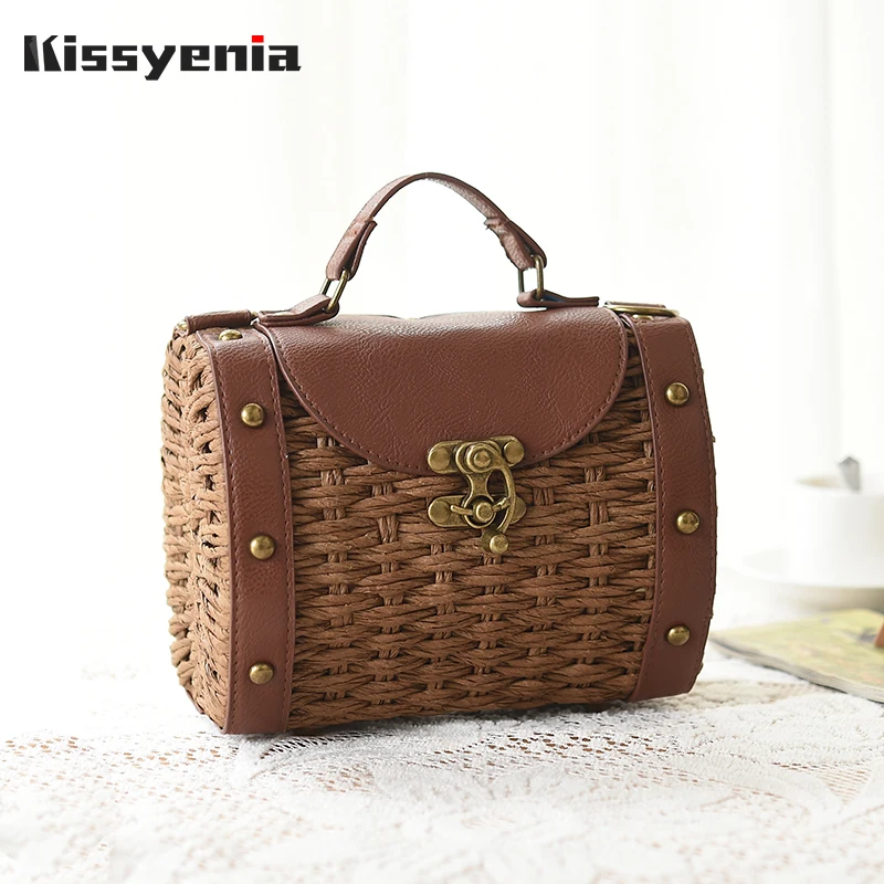 Kissyenia Women Rattan Bags Vintage Brand Designer Shoulder Bags Straw Knitted Handbags Bali Bags Wicker Boston Bags KS1201
Kissyenia Women Rattan Bags Vintage Brand Designer Shoulder Bags Straw Knitted Handbags Bali Bags Wicker Boston Bags KS1201