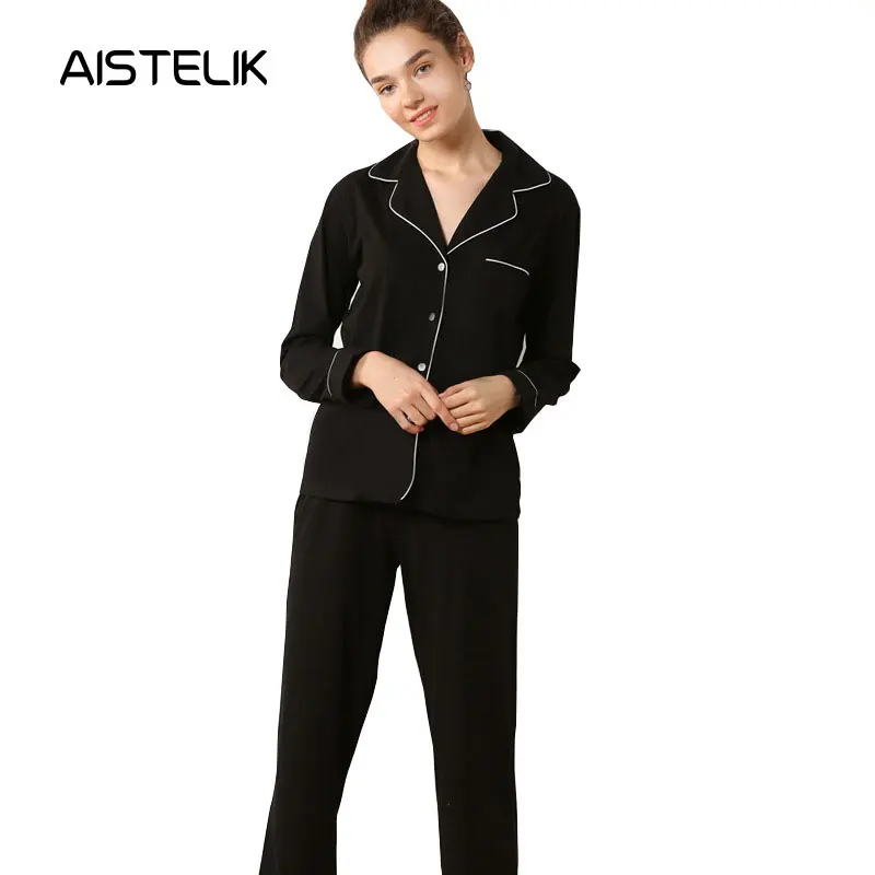 New autumn and winter women's pajamas European and American shirt pajamas set women's long-sleeved knit cotton home service
New autumn and winter women's pajamas European and American shirt pajamas set women's long-sleeved knit cotton home service