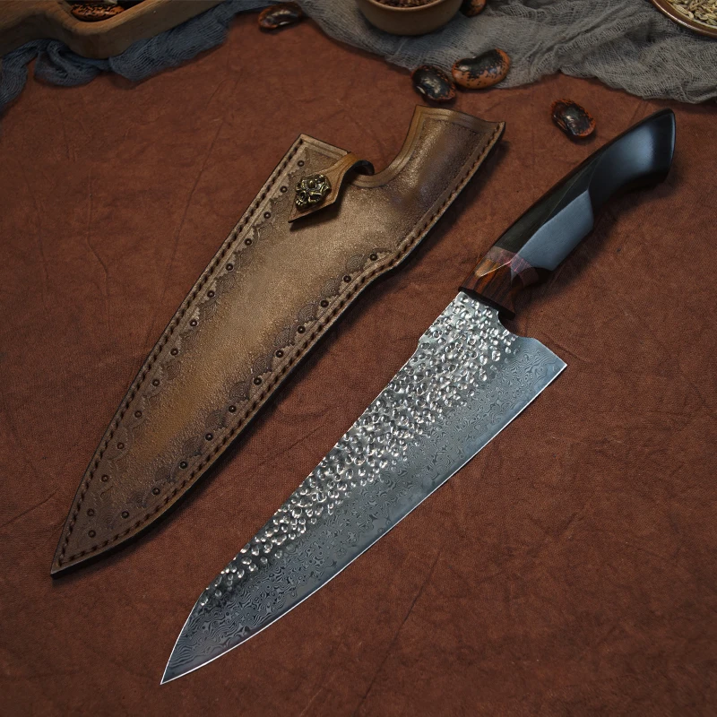 FZIZUO 8.5 Inch High Carbon VG10 Damascus steel Chef Knife Ebony Handle Gyuto Knife Stainless Steel Kitchen Knives Cooking Tools
FZIZUO 8.5 Inch High Carbon VG10 Damascus steel Chef Knife Ebony Handle Gyuto Knife Stainless Steel Kitchen Knives Cooking Tools