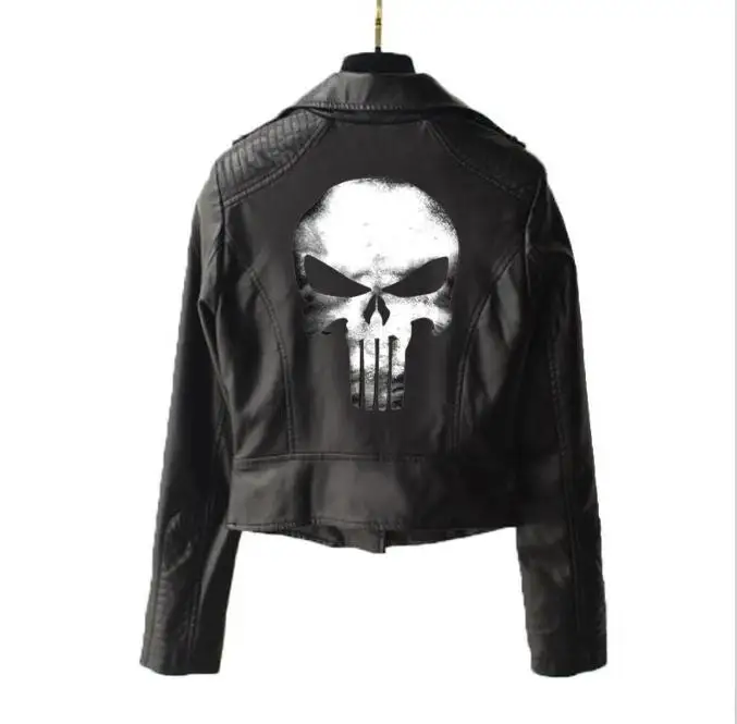 Women's Casual Punisher Turban Leather Jacket Women's Short Sports Top, Zipper Pocket Motorcycle Car Leather Jacket
Women's Casual Punisher Turban Leather Jacket Women's Short Sports Top, Zipper Pocket Motorcycle Car Leather Jacket