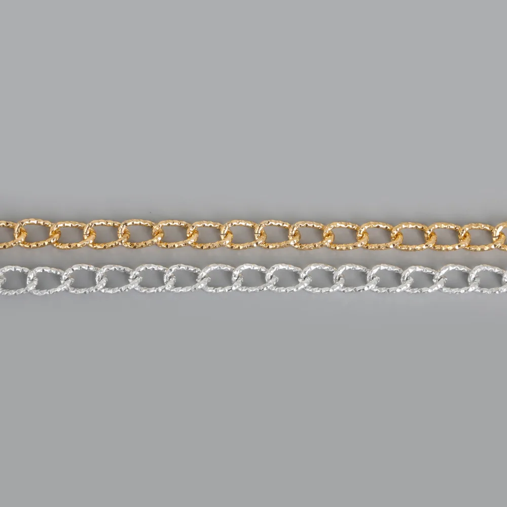 Фото Алюминиевая цепочка для ожерелья браслета с серебряным/золотым покрытием 3 м/лот
