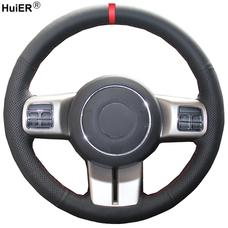 HuiER Hand Sewing Car Steering Wheel Cover Breathable Red Marker For Jeep Compass Grand Cherokee Wrangler Patriot 2012 2013 2014
HuiER Hand Sewing Car Steering Wheel Cover Breathable Red Marker For Jeep Compass Grand Cherokee Wrangler Patriot 2012 2013 2014