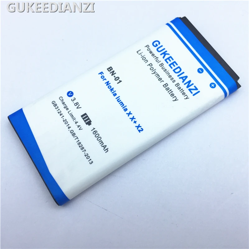 GUKEEDIANZI 1600mAh BN-01 Replacement Battery For Nokia X 1045 RM-980 Normandy / X2 X+ Plus 1013 X2DS Rechargeable Bateria
GUKEEDIANZI 1600mAh BN-01 Replacement Battery For Nokia X 1045 RM-980 Normandy / X2 X+ Plus 1013 X2DS Rechargeable Bateria