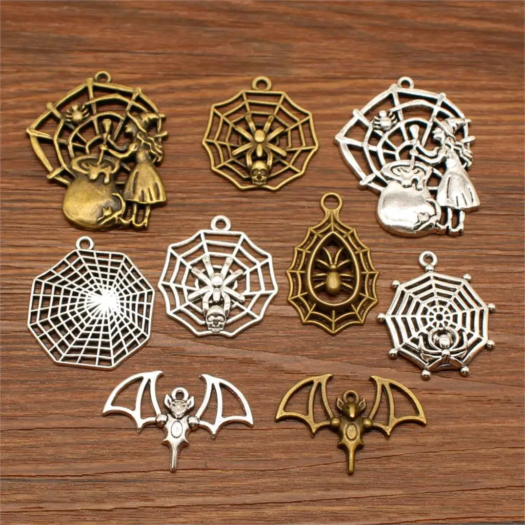 3 Piece Mix Halloween Spider Web Charms Halloween Bat Wings For Jewelry Making Diy Craft Supplies Metal Detector Diy
3 Piece Mix Halloween Spider Web Charms Halloween Bat Wings For Jewelry Making Diy Craft Supplies Metal Detector Diy