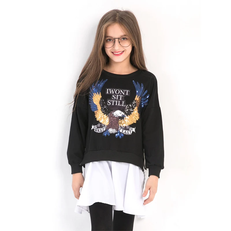 Casual Girls Hoodies Sequined Chiffon Patched Autumn Winter Little Girls Sweatshirts age 6 8 10 12 14 years
Casual Girls Hoodies Sequined Chiffon Patched Autumn Winter Little Girls Sweatshirts age 6 8 10 12 14 years