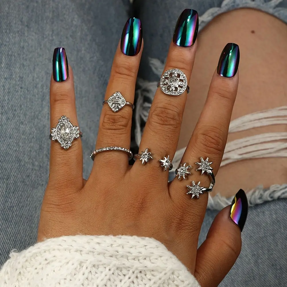 1Set Vintage Big Opal Crystal Midi Rings for Women Bohemian Antique Silver Color Floral Knuckle Rings Set Anillos Mujer Jewelly
1Set Vintage Big Opal Crystal Midi Rings for Women Bohemian Antique Silver Color Floral Knuckle Rings Set Anillos Mujer Jewelly