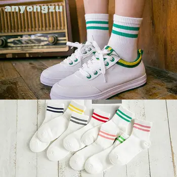 10 Pcs/lot New Black Blue Yellow Red Grey Colorful Two Bar Striped Female Autumn Winter Cotton Middle Tube Women Lady Socks CY58
10 Pcs/lot New Black Blue Yellow Red Grey Colorful Two Bar Striped Female Autumn Winter Cotton Middle Tube Women Lady Socks CY58