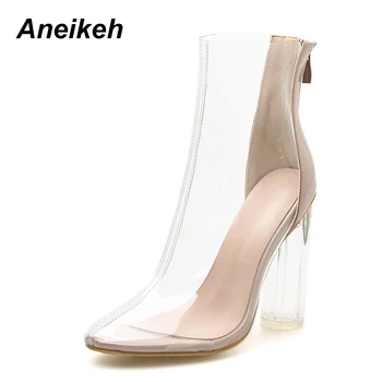 Aneikeh 2019 Spring/Autumn New Round Head High Heel PVC Transparent Boots Women Zipper Sewing Chelsea Chunky Crystal Boots
Aneikeh 2019 Spring/Autumn New Round Head High Heel PVC Transparent Boots Women Zipper Sewing Chelsea Chunky Crystal Boots