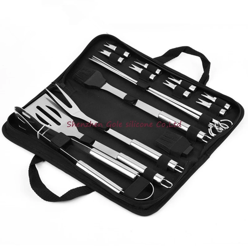 20pcs/Set Stainless Steel Barbecue Grilling Tools Set BBQ Utensil Accessories Camping Outdoor Cooking Tools Kit with Carry Bag
20pcs/Set Stainless Steel Barbecue Grilling Tools Set BBQ Utensil Accessories Camping Outdoor Cooking Tools Kit with Carry Bag