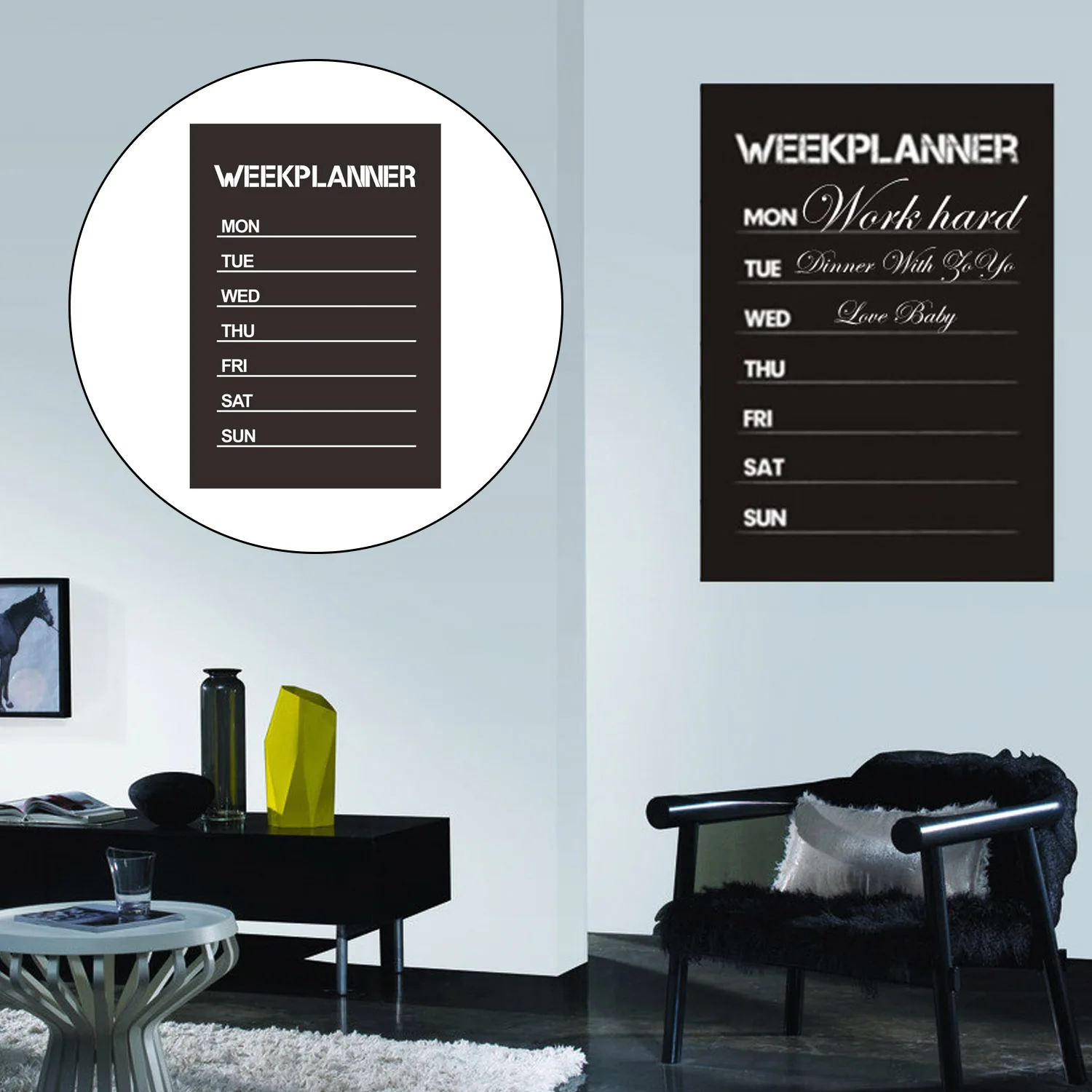 Reusable Weekly Planner Blackboard Self-adhesive Wall Sticker Decals with 1pcs Erasable Chalk for Home Office School Decoration
Reusable Weekly Planner Blackboard Self-adhesive Wall Sticker Decals with 1pcs Erasable Chalk for Home Office School Decoration