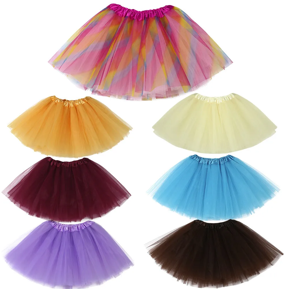 Детская юбка пышная газовая принцессы для девочек детская однотонная балетная