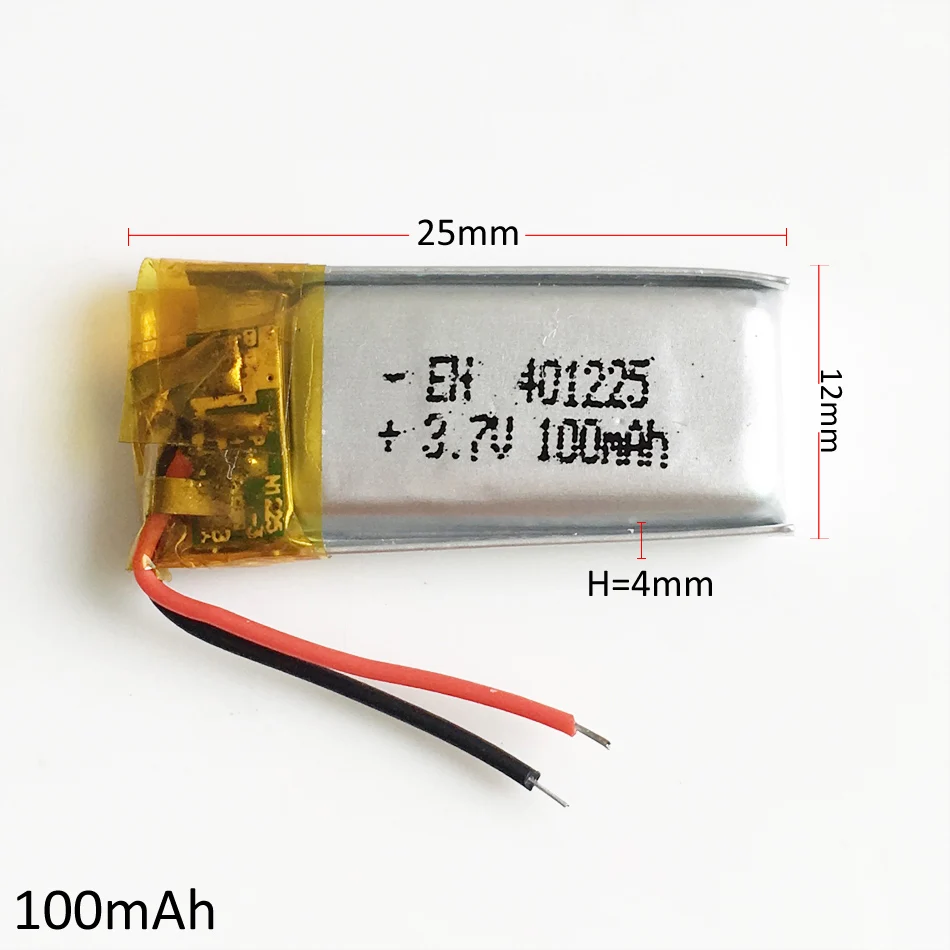 3.7V 100mAh 401225 Lithium Polymer LiPo Rechargeable Battery li ion For Mp3 PAD DVD E-book GPS bluetooth pen headset headphone
3.7V 100mAh 401225 Lithium Polymer LiPo Rechargeable Battery li ion For Mp3 PAD DVD E-book GPS bluetooth pen headset headphone