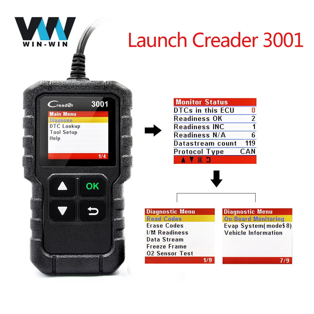 2018 New arrival LAUNCH X431 CR3001 OBD Code Reader OBDII/EOBD Auto reader 3001 diagnostic tool better than AD310
2018 New arrival LAUNCH X431 CR3001 OBD Code Reader OBDII/EOBD Auto reader 3001 diagnostic tool better than AD310