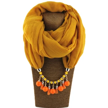 Fashionable and young design style decorative jewelry necklace resin beads pendant scarf women scarf free shipping
Fashionable and young design style decorative jewelry necklace resin beads pendant scarf women scarf free shipping