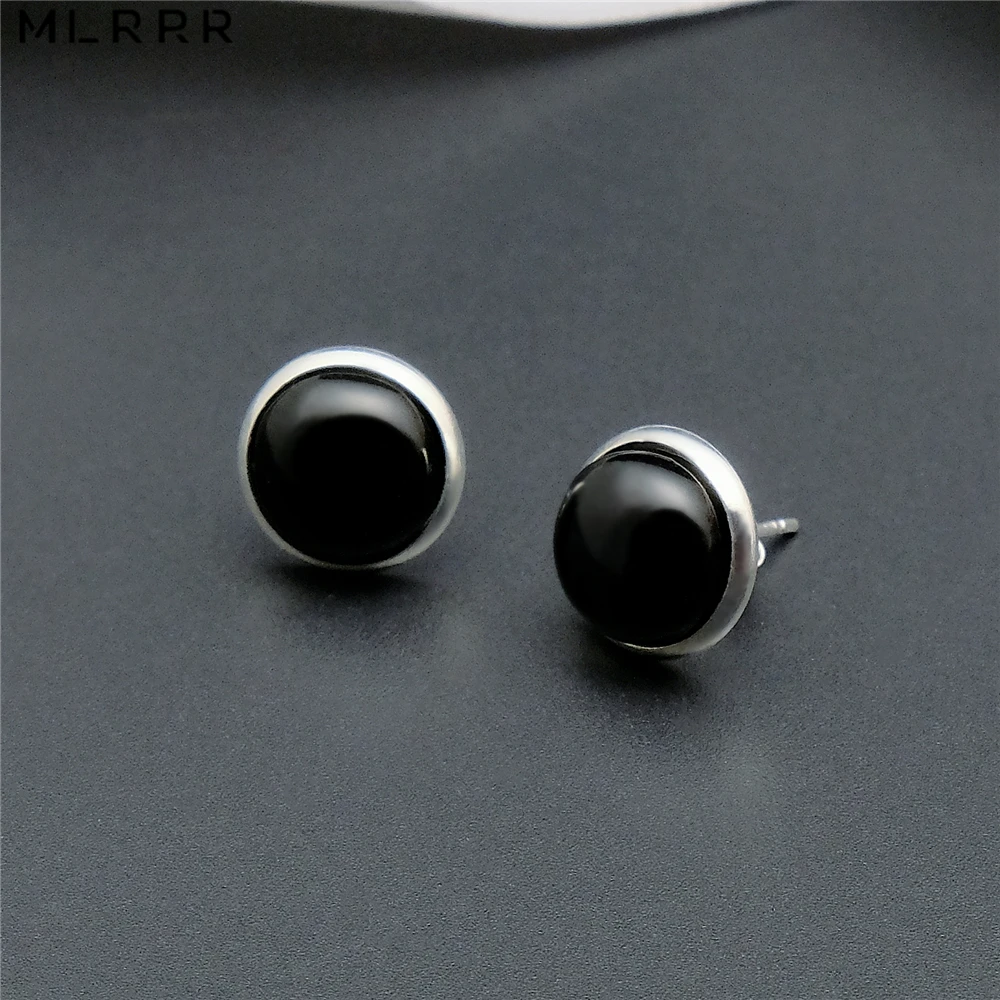 MLRRR Vintage Classic Natural Stones Jewelry Simple Balck Agates Round Shape Stud Earrings for Women and Man
MLRRR Vintage Classic Natural Stones Jewelry Simple Balck Agates Round Shape Stud Earrings for Women and Man