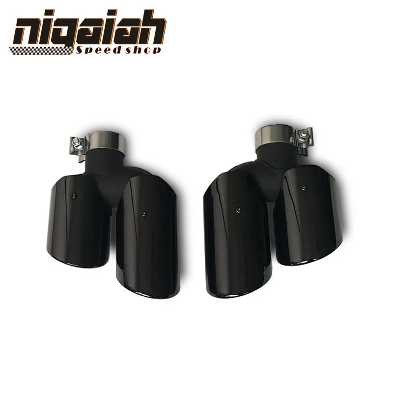 

TOP Quality Black Titanum Chroming 304 Stainless Steel Exhaust Muffler Tips Pipe For Porsche Macan 2014- Free shipping