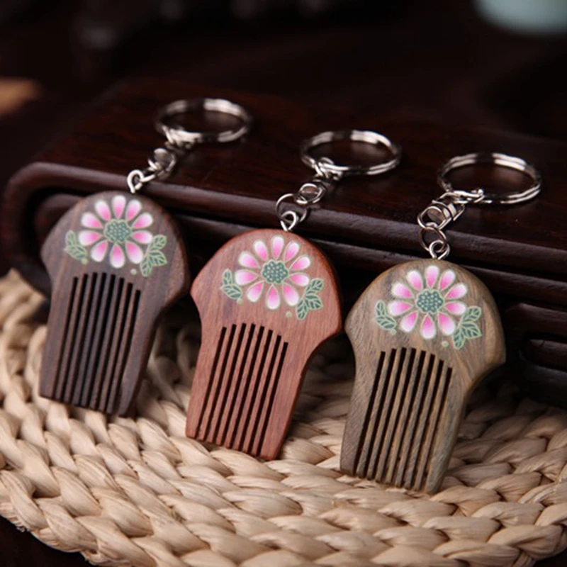 1PCS chinese style colored flower unique small wood comb wood keychain key holder amazing keyring
1PCS chinese style colored flower unique small wood comb wood keychain key holder amazing keyring