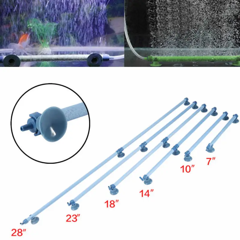 

7/10/14/18/23/28inch Fish Tank Aquarium Air Stone Bubble Wall Aeration Tube Oxygen Pump Diffuser High Efficiency