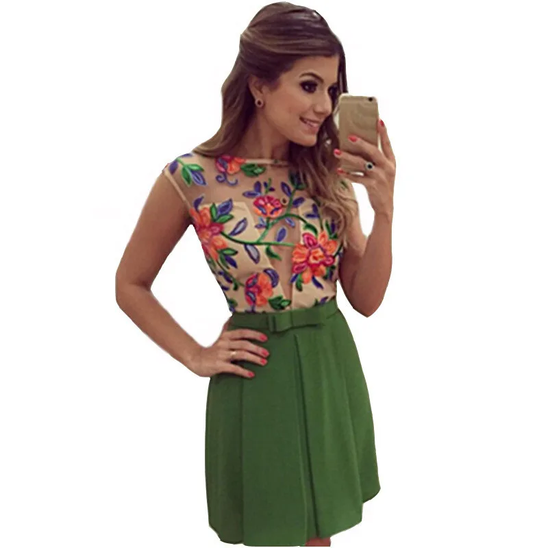 2019 Floral Chiffon Dress Summer Style Ladies Sexy Backless Perspective Lace Embroidery Crochet Flower Mini A-Line Dress Women
2019 Floral Chiffon Dress Summer Style Ladies Sexy Backless Perspective Lace Embroidery Crochet Flower Mini A-Line Dress Women