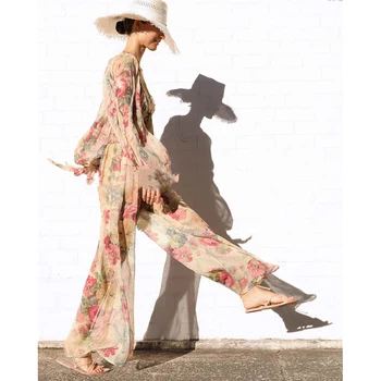 Floral Print Beach 2 Piece Set 2019 Summer Women Deep V neck Long Sleeve Blouse Crop Top and Wide Lets Pants Boho Womens Set
Floral Print Beach 2 Piece Set 2019 Summer Women Deep V neck Long Sleeve Blouse Crop Top and Wide Lets Pants Boho Womens Set