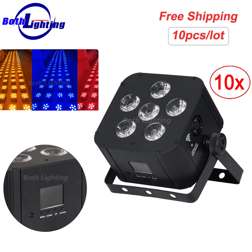 6x18w RGBWA+UV 6in1 Wireless dmx Battery Led Par Light for Event Wedding KTV Bar Dj Disco Party
6x18w RGBWA+UV 6in1 Wireless dmx Battery Led Par Light for Event Wedding KTV Bar Dj Disco Party