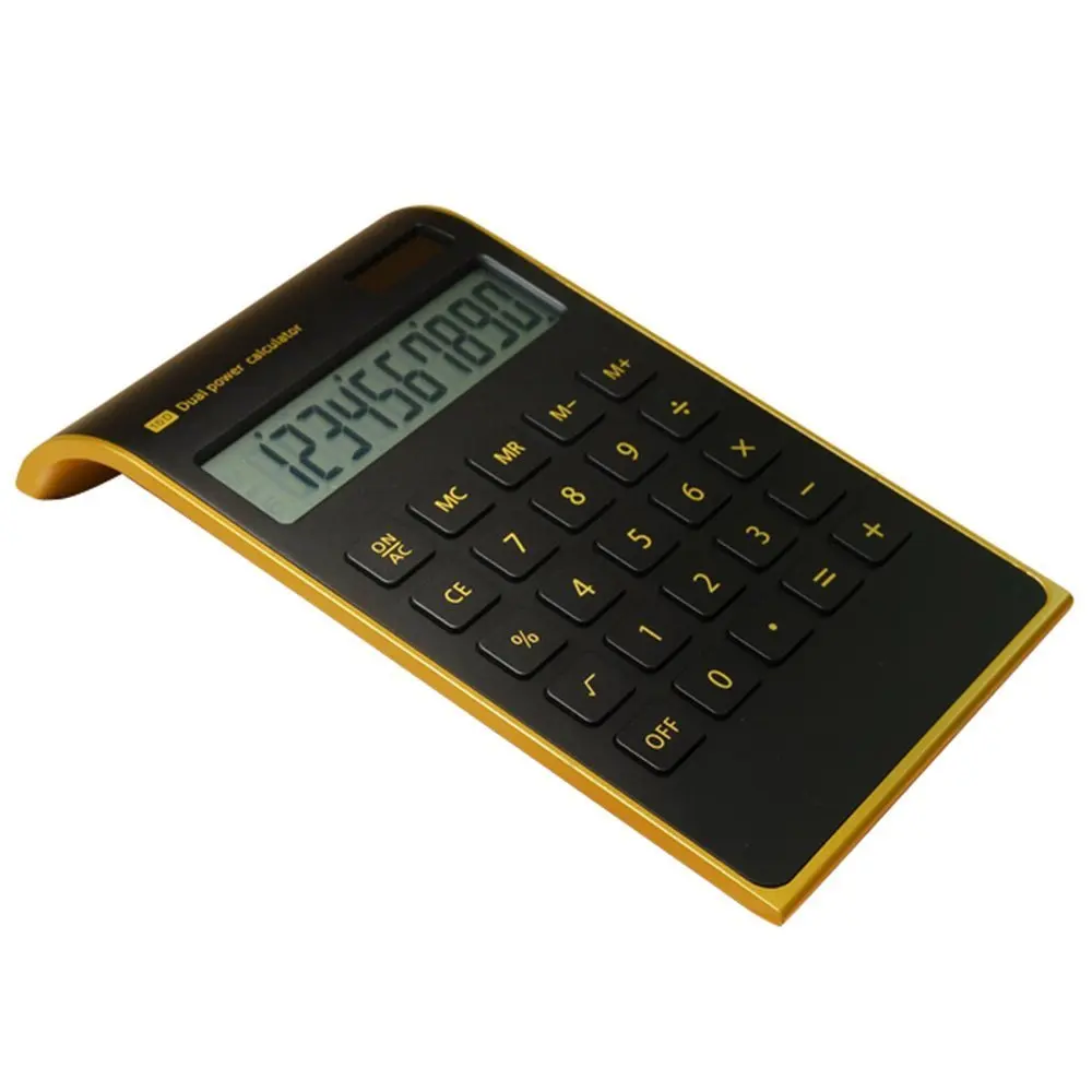 Drop Shipping Elegant Black 10 Digits Dual Powered Desktop Calculator Tilted LCD Display Inclined Design Slim Desk Calculator
Drop Shipping Elegant Black 10 Digits Dual Powered Desktop Calculator Tilted LCD Display Inclined Design Slim Desk Calculator