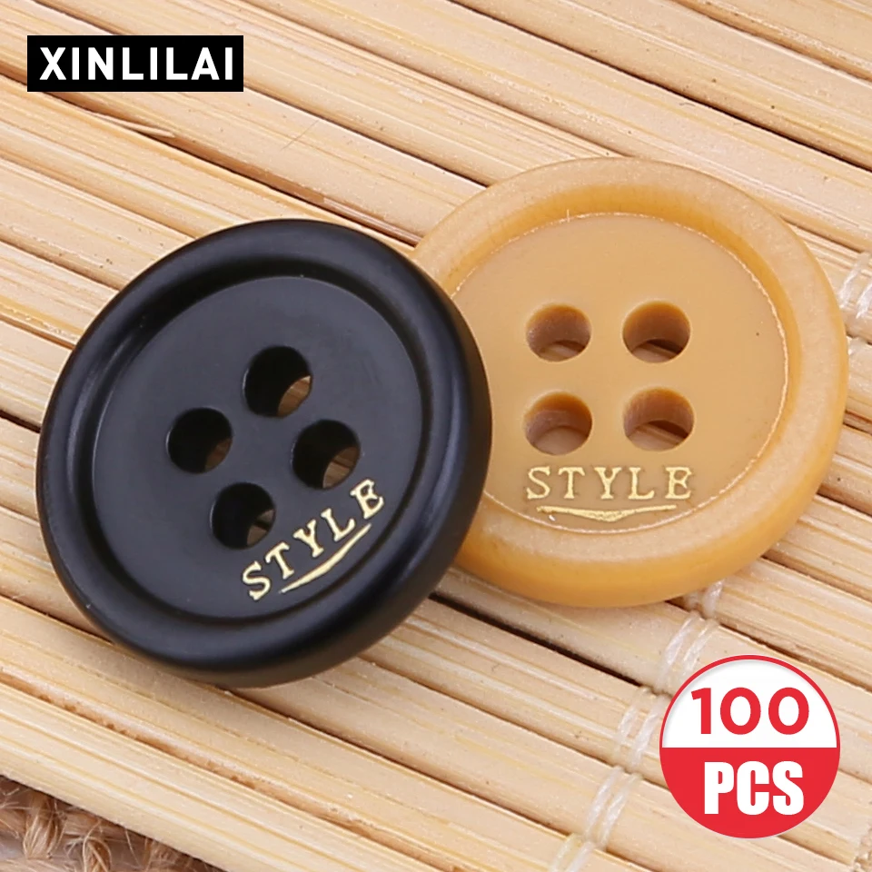 100pcs Resin Round flat Solid Buttons Wooden Fashion letter Buttons Hademade Four Holes Suit Buttons Coat Pants Sewing Fastener
100pcs Resin Round flat Solid Buttons Wooden Fashion letter Buttons Hademade Four Holes Suit Buttons Coat Pants Sewing Fastener