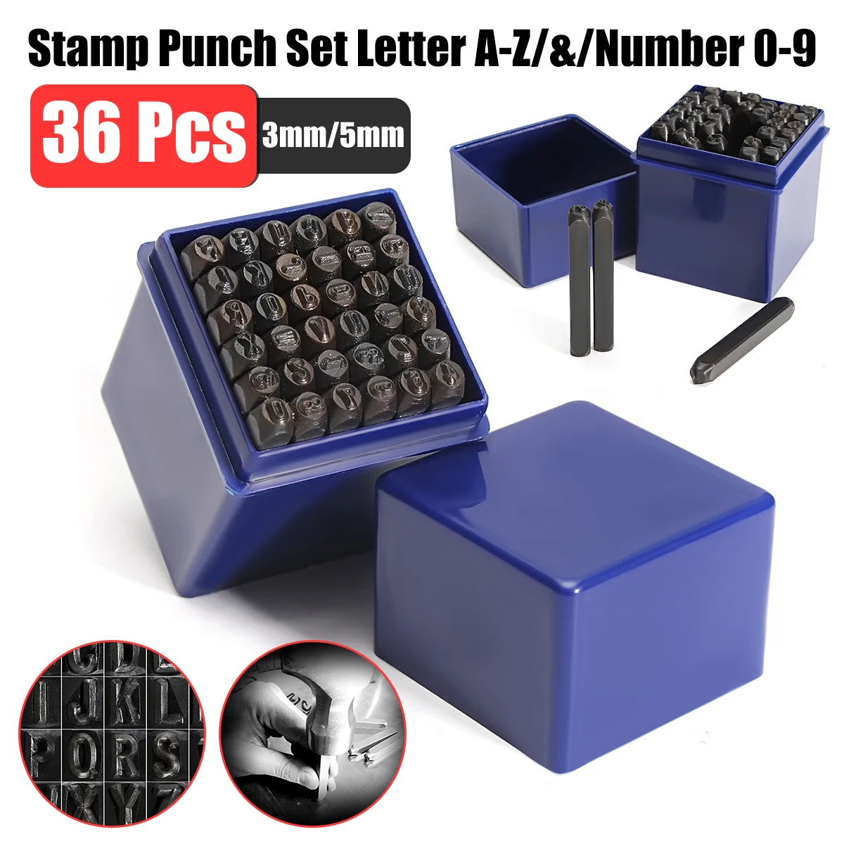 36Pcs 3mm 1/8" Overvalue Metal Alphanumeric Letter and Capital Number Stamp Die Punch Set for DIY Belt Leathercraft Tool
36Pcs 3mm 1/8" Overvalue Metal Alphanumeric Letter and Capital Number Stamp Die Punch Set for DIY Belt Leathercraft Tool