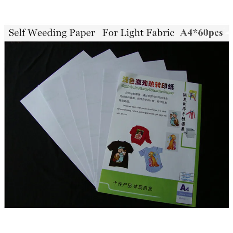 (A4*60pcs) Laser Printers Heat Transfer Paper (8.3*11.7 inch) Self Weeding Paper For Light Color cotton Thermal Transfers Papel
(A4*60pcs) Laser Printers Heat Transfer Paper (8.3*11.7 inch) Self Weeding Paper For Light Color cotton Thermal Transfers Papel