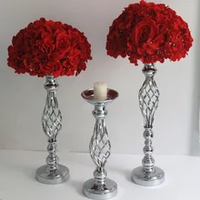 IMUWEN Gold/ Silver Flowers Vases Candle Holders Road Lead Table Centerpiece Metal Stand Candlestick For Wedding Party Decor IMUWEN Gold/ Silver Flowers Vases Candle Holders Road Lead Table Centerpiece Metal Stand Candlestick For Wedding Party Decor