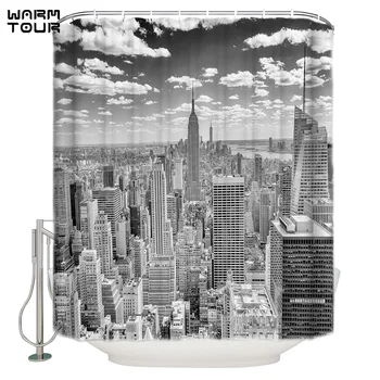 WARMTOUR Shower Curtain Grey New York City Waterproof Shower Curtain Bathroom Decor
WARMTOUR Shower Curtain Grey New York City Waterproof Shower Curtain Bathroom Decor