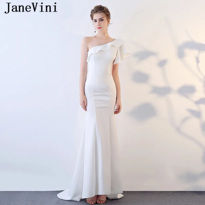JaneVini Vestidos Simple Mermaid Mother of The Bride Dresses 2018 One Shoulder Ruffles Backless Satin Evening Gowns Lange Jurken
JaneVini Vestidos Simple Mermaid Mother of The Bride Dresses 2018 One Shoulder Ruffles Backless Satin Evening Gowns Lange Jurken