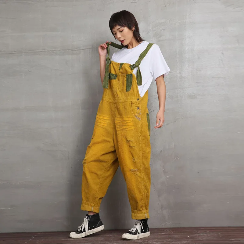 Large Size Yellow Bib Female Korean New Old Velvet Hole Loose Hanging Casual Pants Women nt-01
Large Size Yellow Bib Female Korean New Old Velvet Hole Loose Hanging Casual Pants Women nt-01