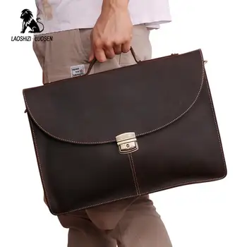 LAOSHIZI Vintage Crazy Horse Leather Men Briefcase Business Bag Large 15"Laptop Case Messenger Crossbody bags Male Handbag
LAOSHIZI Vintage Crazy Horse Leather Men Briefcase Business Bag Large 15"Laptop Case Messenger Crossbody bags Male Handbag