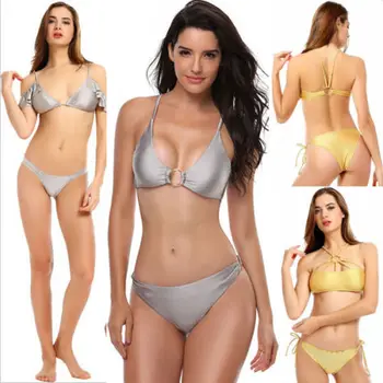 Sexy Women Bikini Set Bathing Suit Gray Gold Push-up Padded Bra Swimsuit Monokini Bathing Beach Swimwear
Sexy Women Bikini Set Bathing Suit Gray Gold Push-up Padded Bra Swimsuit Monokini Bathing Beach Swimwear