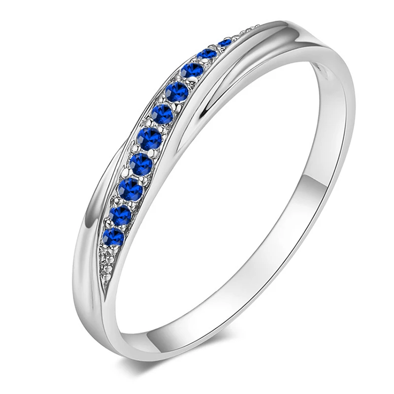 AMORUI Simple Round Wedding Band AAA Cubic Zirconia Engagement Ring Bijoux Bague Femme Rose GoldSilver Ring Anillos Mujer Gift (4)