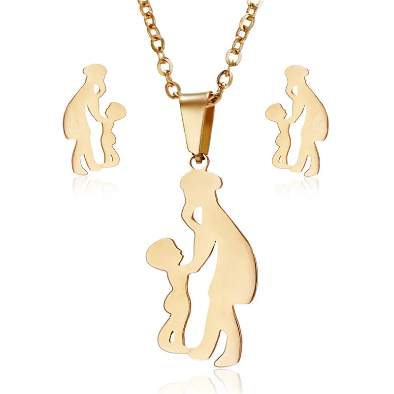 Fashion Stainless Steel Mother Mother Child Necklace Sets Women's Earrings Jewelry Sets For Women Mother's Day Gift
Fashion Stainless Steel Mother Mother Child Necklace Sets Women's Earrings Jewelry Sets For Women Mother's Day Gift