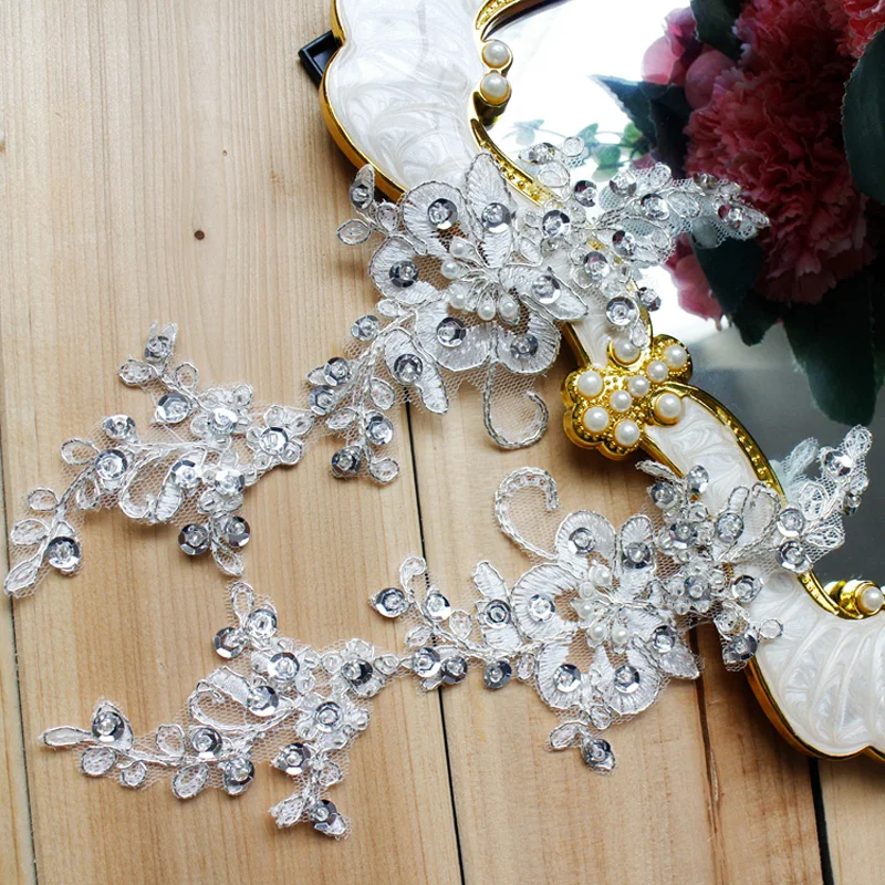 2Pairs/4pcs Beautiful Ivory Beaded Embroidery Flower Lace Applique Sewing Lace Trims Applique DIY Craft 21X8.5cm
2Pairs/4pcs Beautiful Ivory Beaded Embroidery Flower Lace Applique Sewing Lace Trims Applique DIY Craft 21X8.5cm